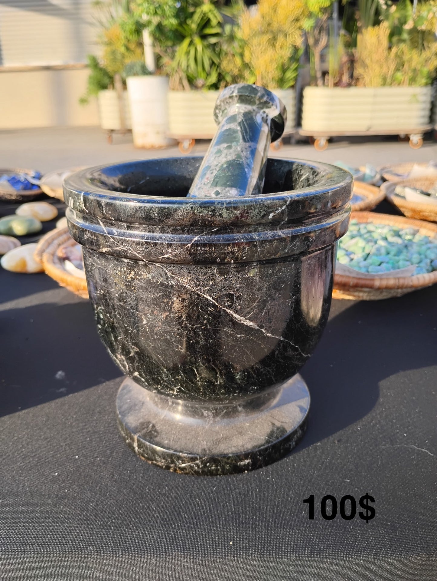 Large mortar and pestle