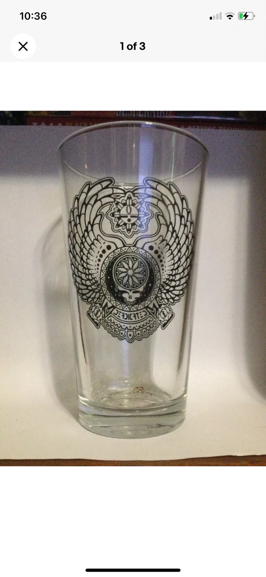 Grateful Dead pint glass scarab