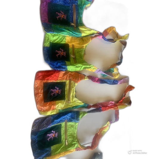 Grateful Dead bears patchwork bag